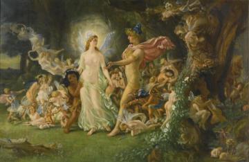 Study For The Quarrel Of Oberon And Titania Artwork by Sir Joseph Noel Paton