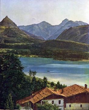 Wolfgangsee(1835) Artwork by Ferdinand Georg Waldmuller