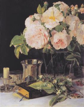 Roses In Glass,1831 Artwork by Ferdinand Georg Waldmuller