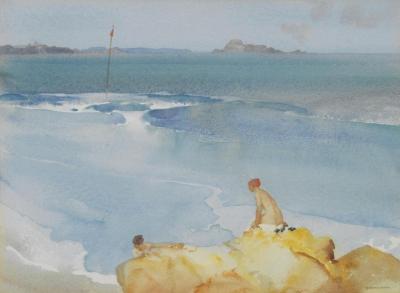 Blue Sea Artwork by Sir William Russell Flint