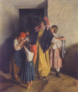 After Confirmation(the Departure Of The Godmother),1859 Artwork by Ferdinand Georg Waldmuller