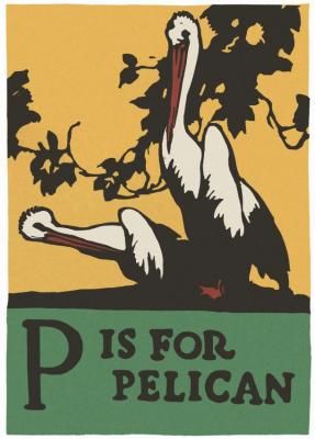 Alphabet - P Is For Pelican Artwork by C.b. Falls