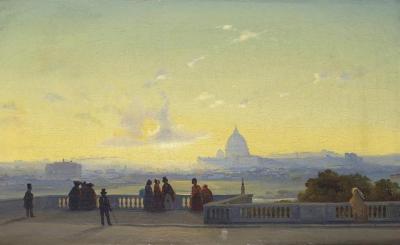 Vue De Rome Depuis Le Pincio Artwork by Ippolito Caffi