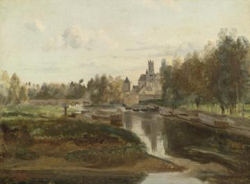 Vue De Moret-sur-loing Artwork by Jean-Baptiste-Camille Corot