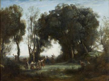 A Morning,the Dance Of The Nymphs Artwork by Jean-Baptiste-Camille Corot
