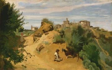Genzano Artwork by Jean-Baptiste-Camille Corot