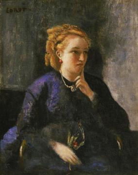 Portrait Of A Woman Artwork by Jean-Baptiste-Camille Corot