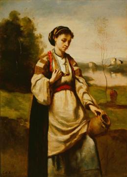 Woman With Water Jar Artwork by Jean-Baptiste-Camille Corot