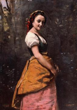 Young Woman In The Woods Artwork by Jean-Baptiste-Camille Corot