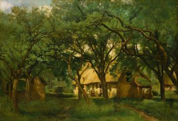 The Toutain Farm At Honfleur Artwork by Jean-Baptiste-Camille Corot