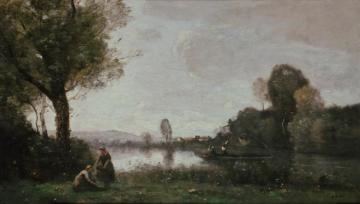 Seine Landscape Near Chatou Artwork by Jean-Baptiste-Camille Corot