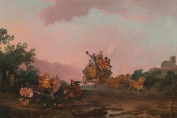 Revellers On A Coach Artwork by Philip James de Loutherbourg