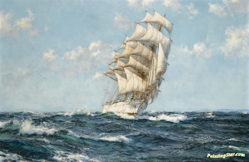 Fair Wind, Dumbarton Rock Artwork by Montague Dawson