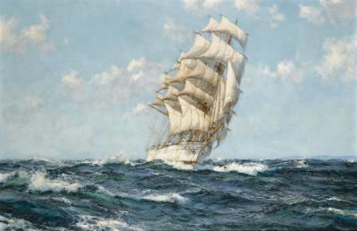 Fair Wind, Dumbarton Rock Artwork by Montague Dawson
