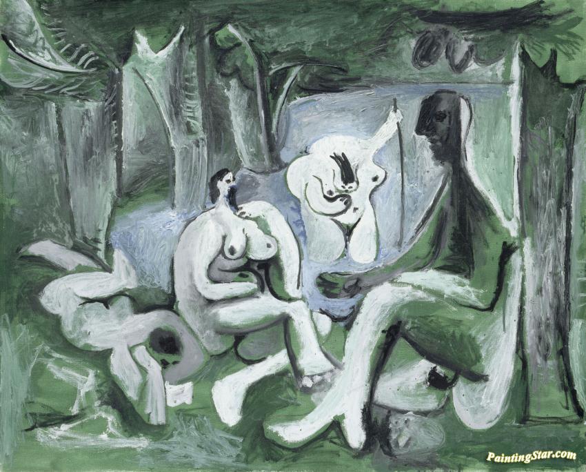 Le Dejeuner Sur L'herbe D'apres Manet Artwork by Pablo Picasso