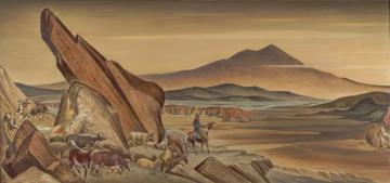 Autumn Roundup, 1945 Artwork by Frank Mechau