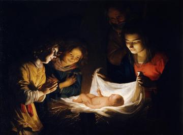 Adoration Of The Child Artwork by Gerard van Honthorst