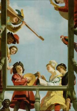 Musical Group On A Balcony Artwork by Gerard van Honthorst