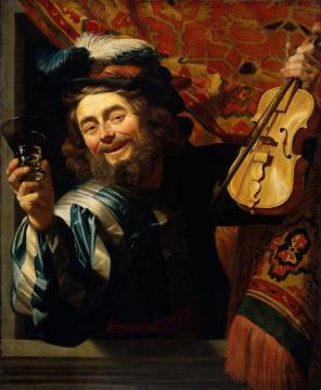 The Merry Fiddler Artwork by Gerard van Honthorst