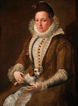 Portrait Of A Lady With A Dog Artwork by Lavinia Fontana