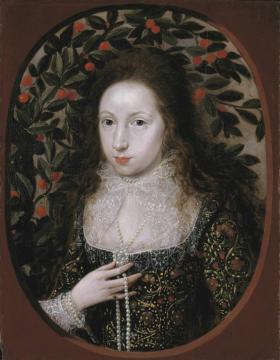 Lady Anne Pope,sister-in-law Of Elizabeth Pope(1615) Artwork by Robert Peake the elder