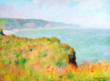 Sur La Falaise A Pourville Artwork by Claude Oscar Monet