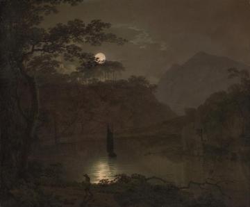 A Lake By Moonlight Artwork by Joseph Wright of Derby