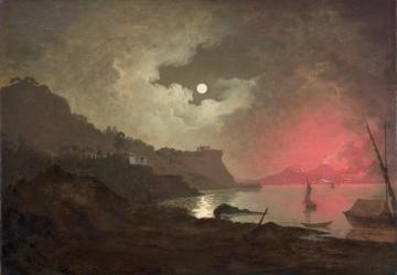 A View Of Vesuvius From Posillipo,naples Artwork by Joseph Wright of Derby
