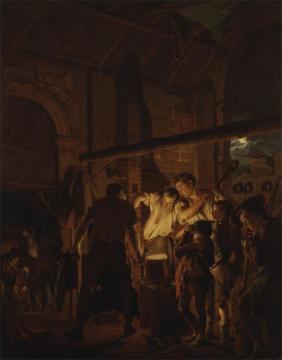 The Blacksmith's Shop Artwork by Joseph Wright of Derby