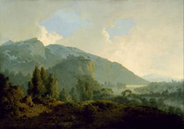 Italian Landscape With Mountains And A River Artwork by Joseph Wright of Derby