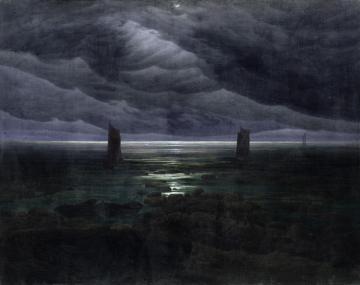 Seashore By Moonlight Artwork by Caspar David Friedrich