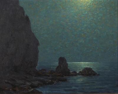 Catalina Island Coast Under A Moonlit Sky, 1920 Artwork by Granville Redmond