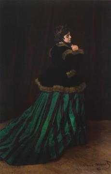 The Woman In The Green Dress,camille Doncieux,1866 Artwork by Claude Oscar Monet