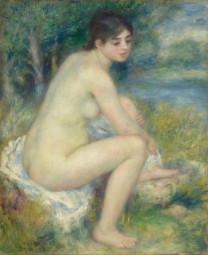 Nude Woman In A Landscape Artwork by Pierre Auguste Renoir