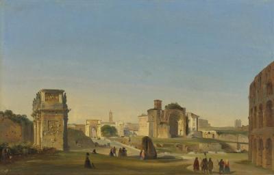 View Of The Tiber With Castel Sant' Angelo Artwork by Ippolito Caffi