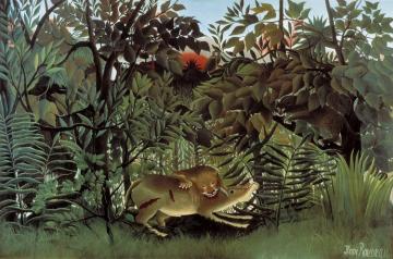 The Hungry Lion Throws Itself On The Antelope,1905 Artwork by Henri Rousseau