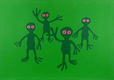 Green Figures,1970 Artwork by Nicholas Monro