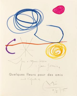 Quelques Fleurs Pour Des Amis. Paris, Societe Internationale D'art Xxeme Siecle Artwork by Joan Miró