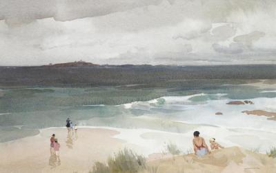 A Clear Beach By The Farnes Artwork by Sir William Russell Flint