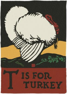 Alphabet - T Is For Turkey Artwork by C.b. Falls