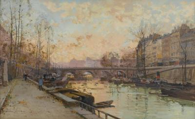 La Seine Artwork by Eugene Galien-Laloue