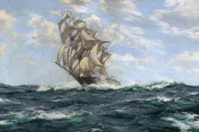 Yankee Flyer - The Clipper Ship Midnight Artwork by Montague Dawson