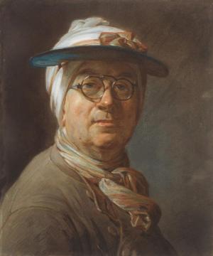Self-portrait With A Visor Artwork by Jean-Baptiste-Simeon Chardin