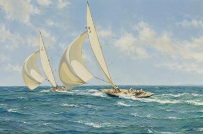 The Sporting Contest Artwork by Montague Dawson