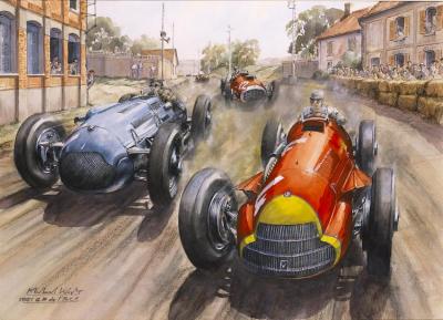 1951 Gp De L'a.c.f. Artwork by Michael Wright