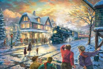 All Aboard For Christmas Artwork by Thomas Kinkade