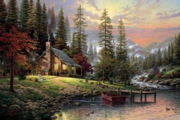 A Peaceful Retreat Artwork by Thomas Kinkade