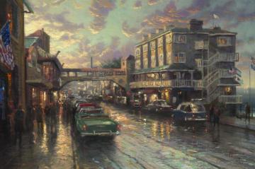 Cannery Row Sunset Artwork by Thomas Kinkade