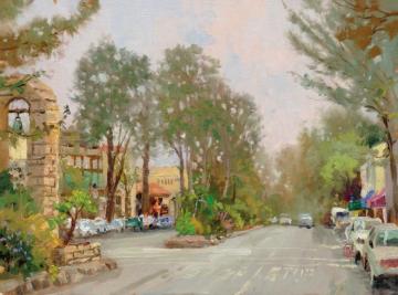 Carmel Ocean Avenue Artwork by Thomas Kinkade
