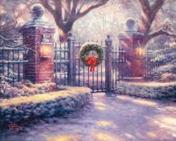 Christmas Gate Artwork by Thomas Kinkade